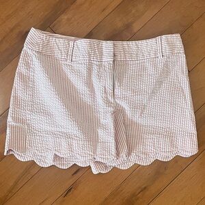 LOFT Pink and White Striped Shorts